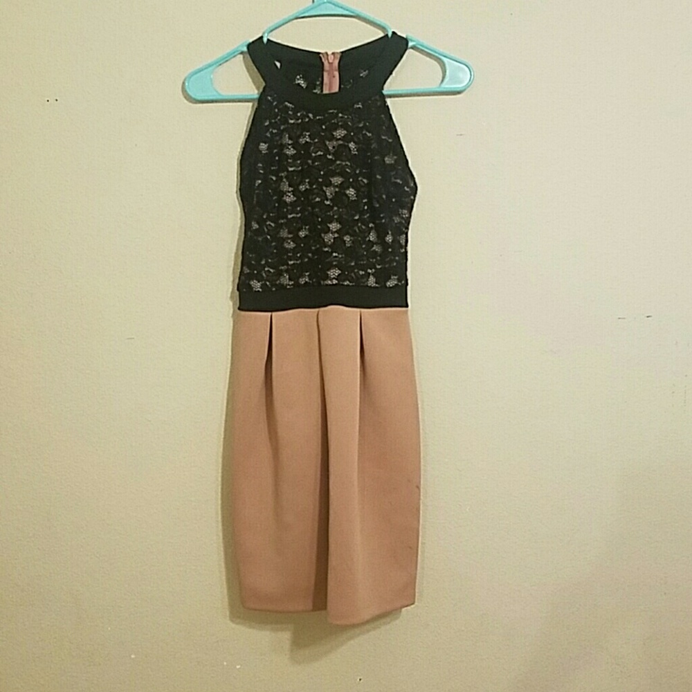 Pink and black dress
